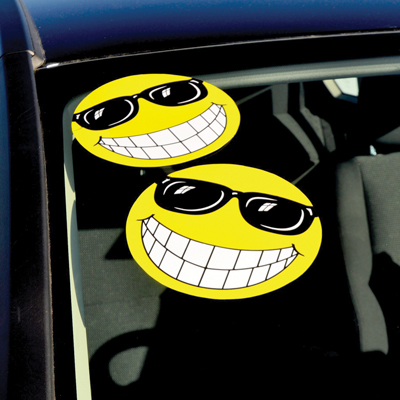 Smiley Face With Sunglasses Window Sticker