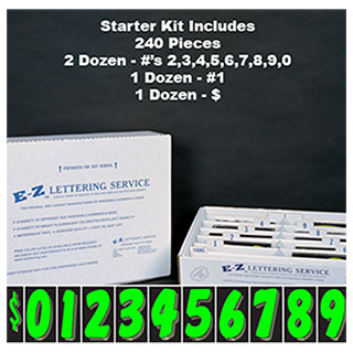 CarBowz Red Tag Number Starter Kit - 9 Inch Vinyl Number Decals For Auto Dealers