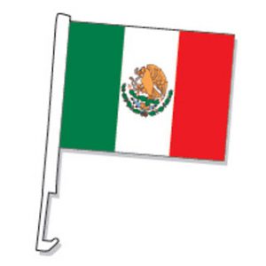 Spanish Mexico Clip On Car Flag